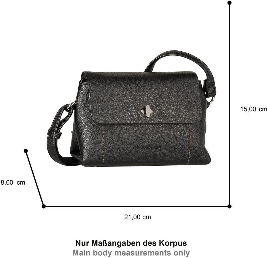 Tom Tailor Schoudertas Elif fijn generfd imitatieleer met elegant draaislot en fijn logo