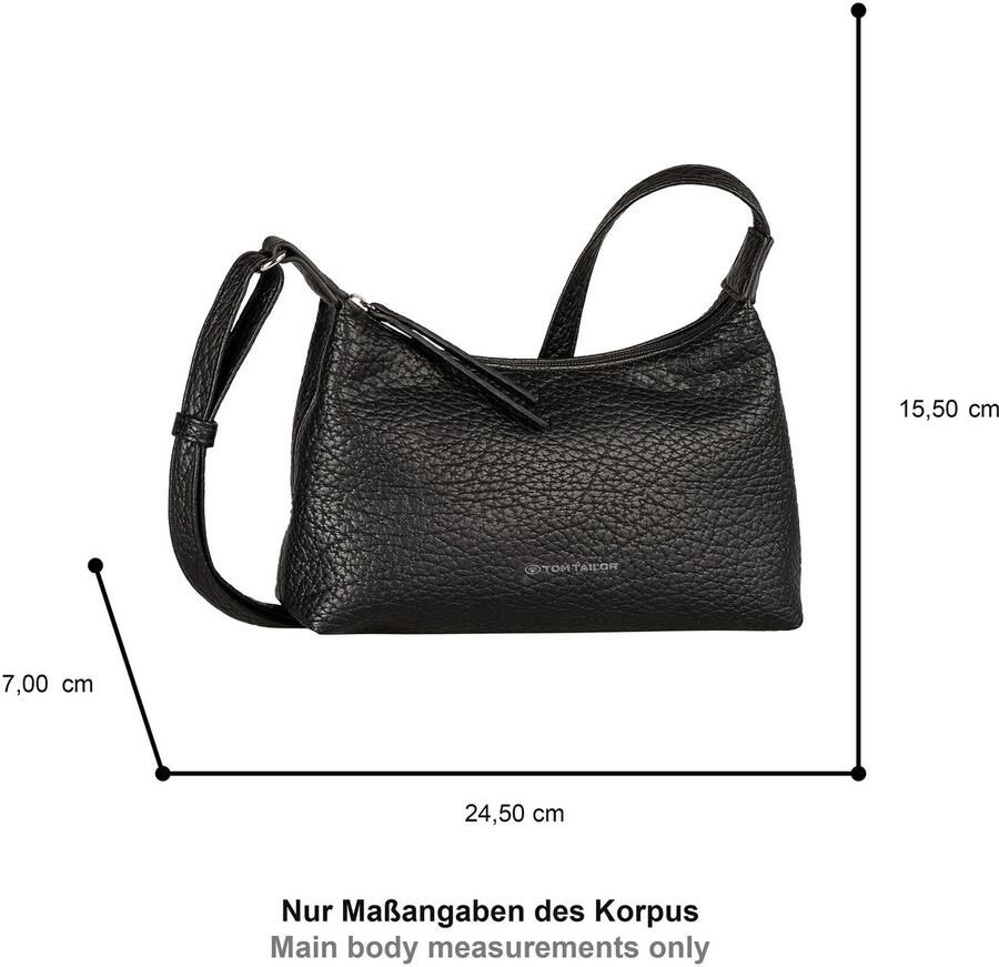 Tom Tailor Schoudertas Evelina van zacht imitatieleer in casual trapeziumvorm met decoratieve zijden