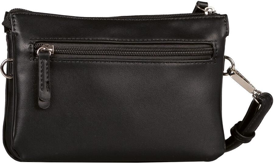 Tom Tailor Schoudertas Lorella van zacht suede-imitaat met fijn nerf imitatieleer bezet