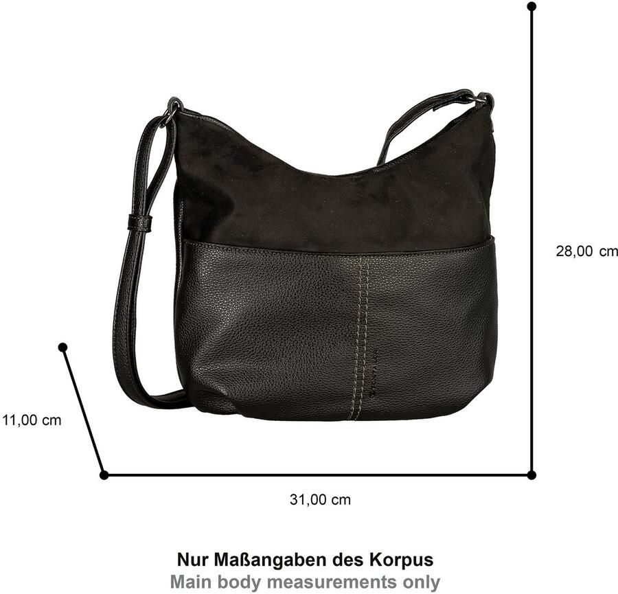 Tom Tailor Schoudertas MIHA zacht veloursimitatieleer met zacht generfd imitatieleer en veel ruimte