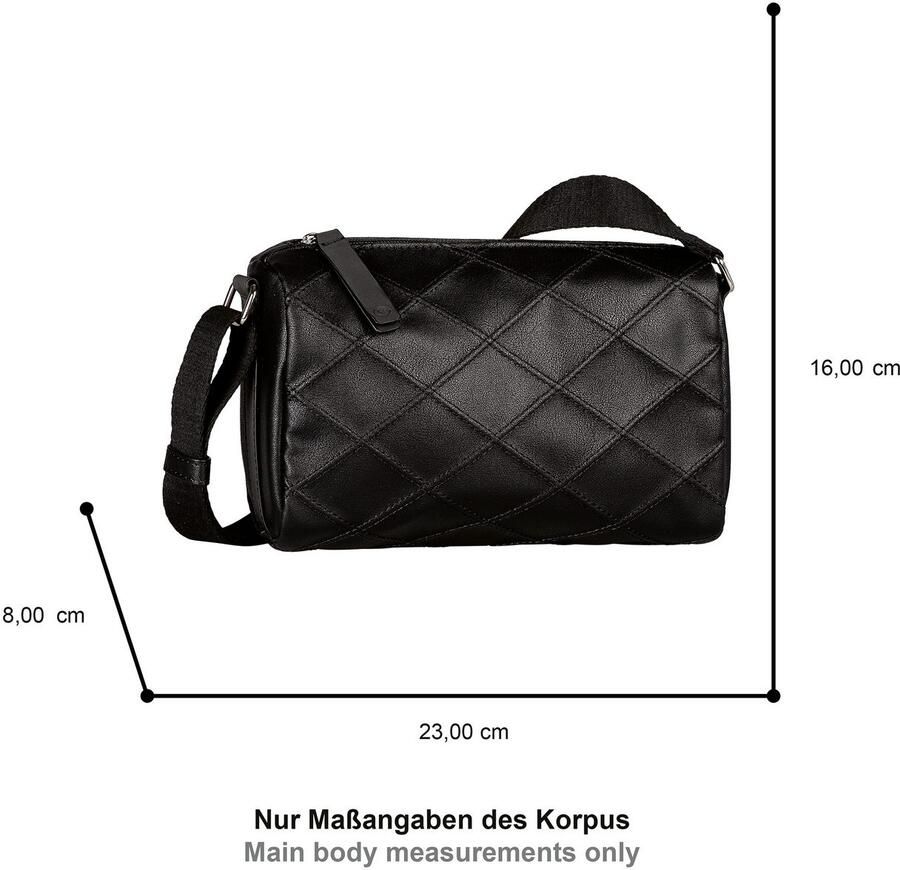 Tom Tailor Schoudertas Skylar Concaaf gestikt kunstleer fijne geweven band en reflecterende ele ten