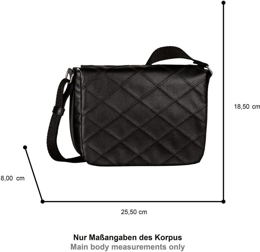 Tom Tailor Schoudertas Skylar Concaaf gestikt kunstleer fijne geweven band en reflecterende ele ten