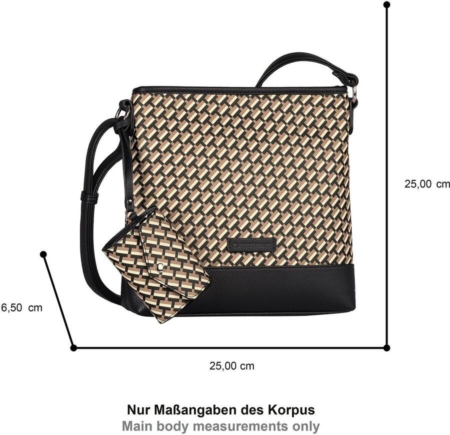 Tom Tailor Schoudertas Xenia met verfijnd geometrische "t" print van het logo op de tas