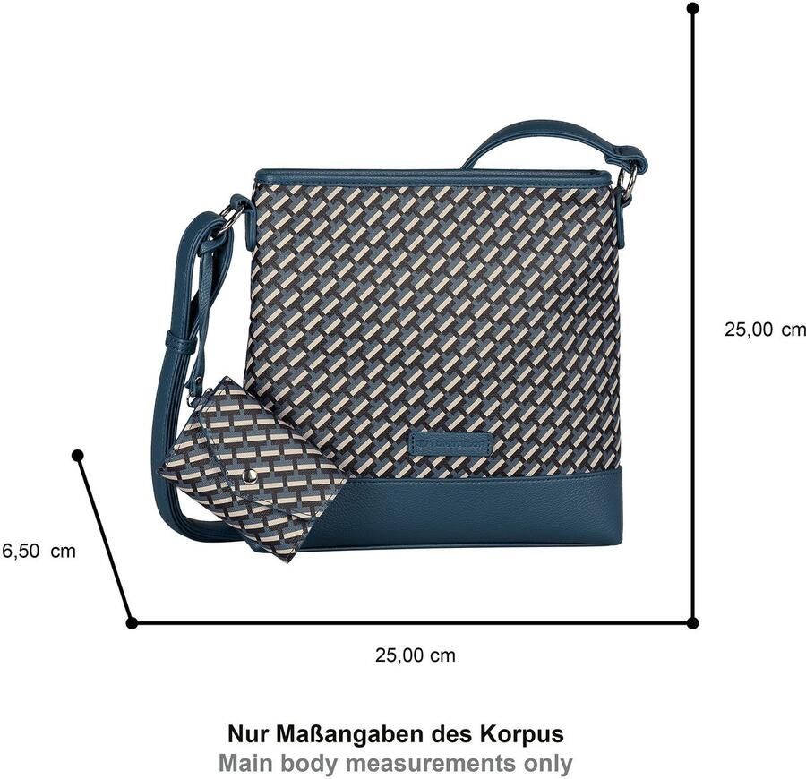 Tom Tailor Schoudertas Xenia met verfijnd geometrische "t" print van het logo op de tas