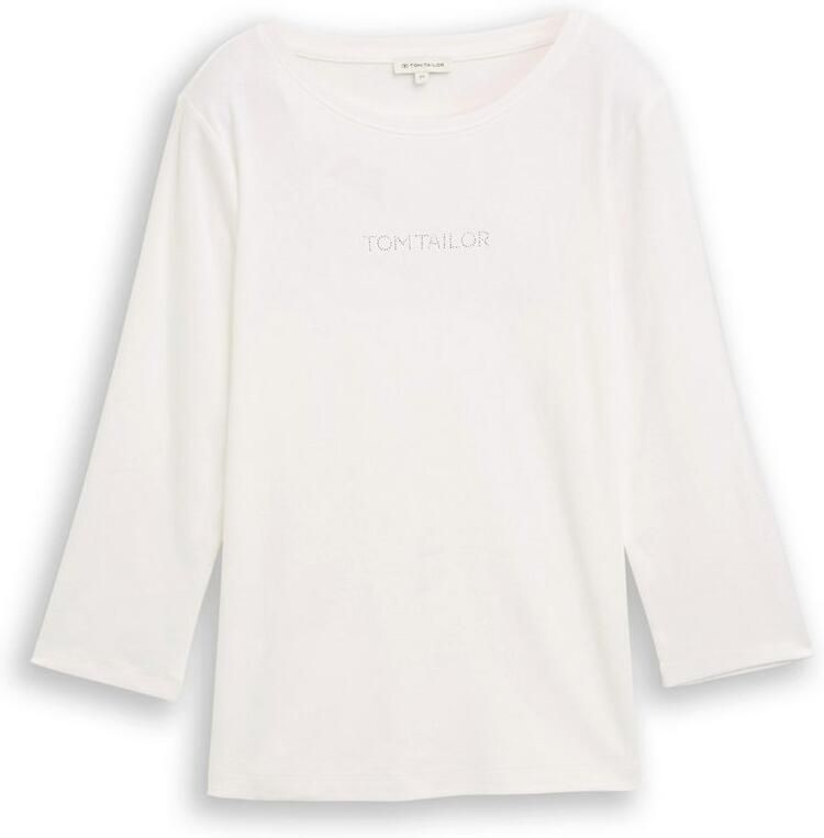 Tom Tailor Shirt met 3 4 mouwen met logo-opschrift - Foto 4