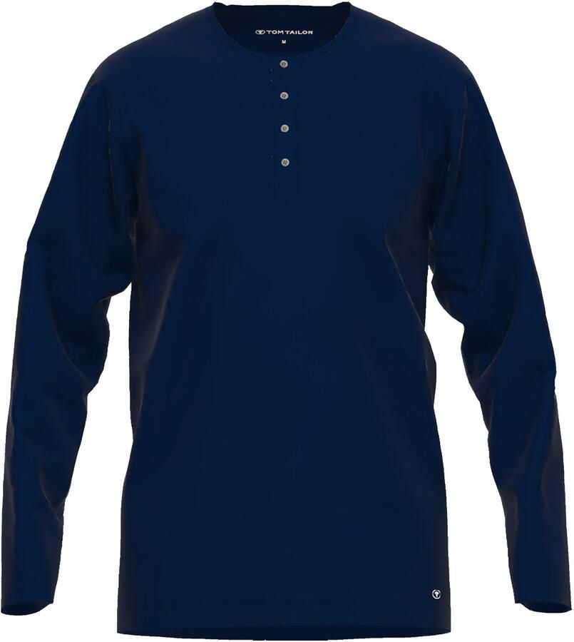 Tom Tailor Shirt met lange mouwen Cansas met knoopsluiting ronde hals lange mouw basic comfortabel elastisch - Foto 3