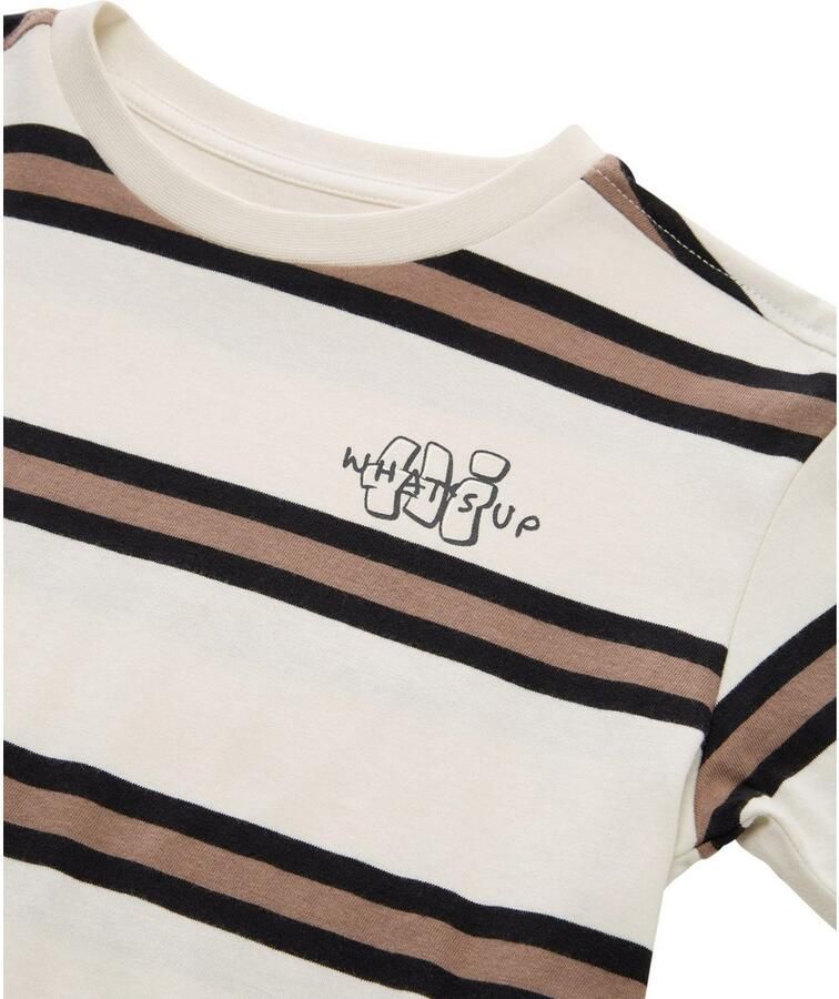 Tom Tailor Shirt met lange mouwen gestreept en met print