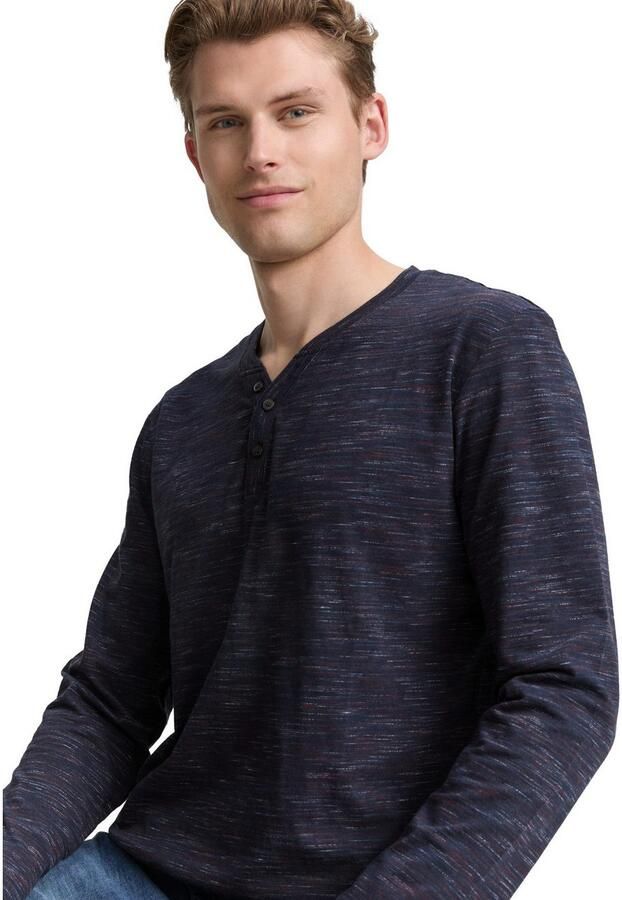 Tom Tailor Shirt met lange mouwen in gemêleerde look - Foto 3