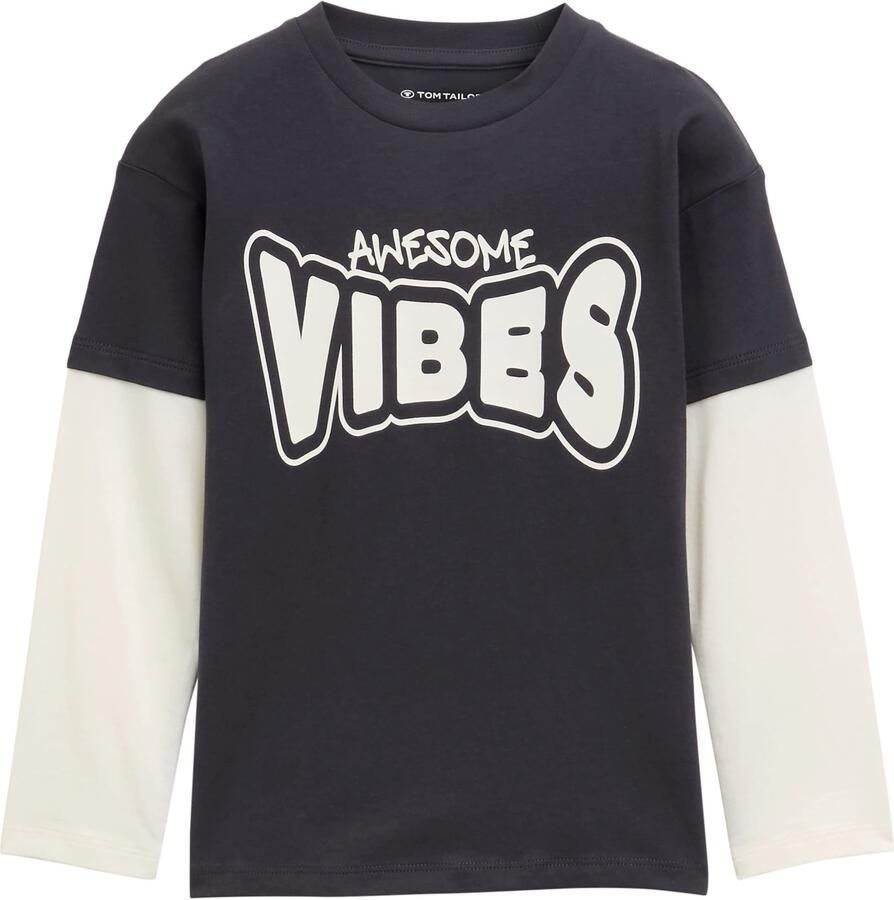 Tom Tailor Shirt met lange mouwen met belettering - Foto 2