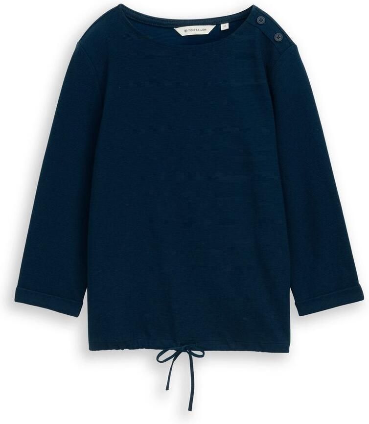 Tom Tailor Shirt met lange mouwen met knopen op de schouder