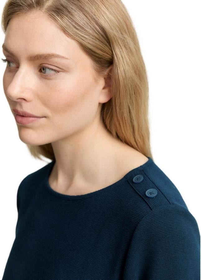 Tom Tailor Shirt met lange mouwen met knopen op de schouder - Foto 3