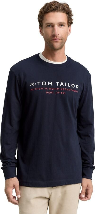 Tom Tailor Shirt met lange mouwen met logoprint - Foto 6