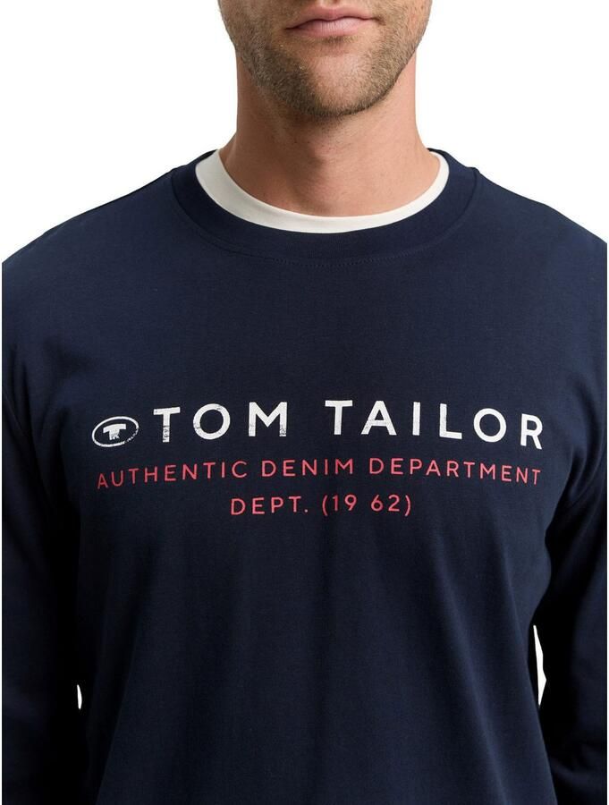 Tom Tailor Shirt met lange mouwen met logoprint - Foto 2