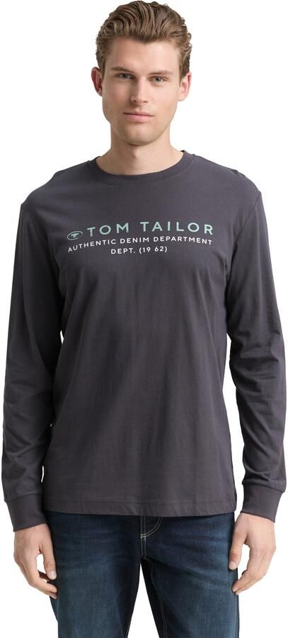 Tom Tailor Shirt met lange mouwen met logoprint - Foto 6