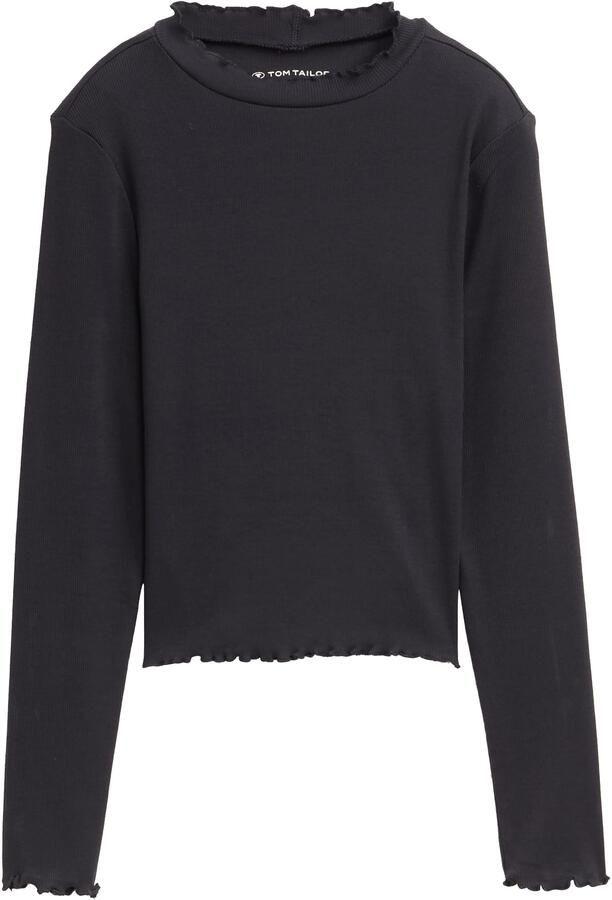 Tom Tailor Shirt met lange mouwen met ribstructuur - Foto 3