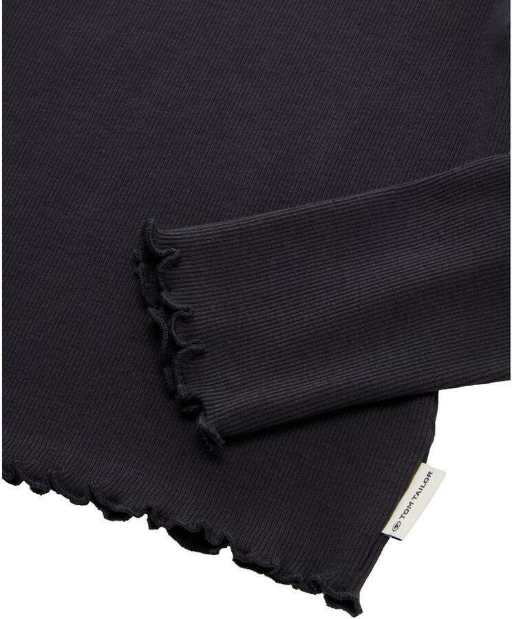 Tom Tailor Shirt met lange mouwen met ribstructuur