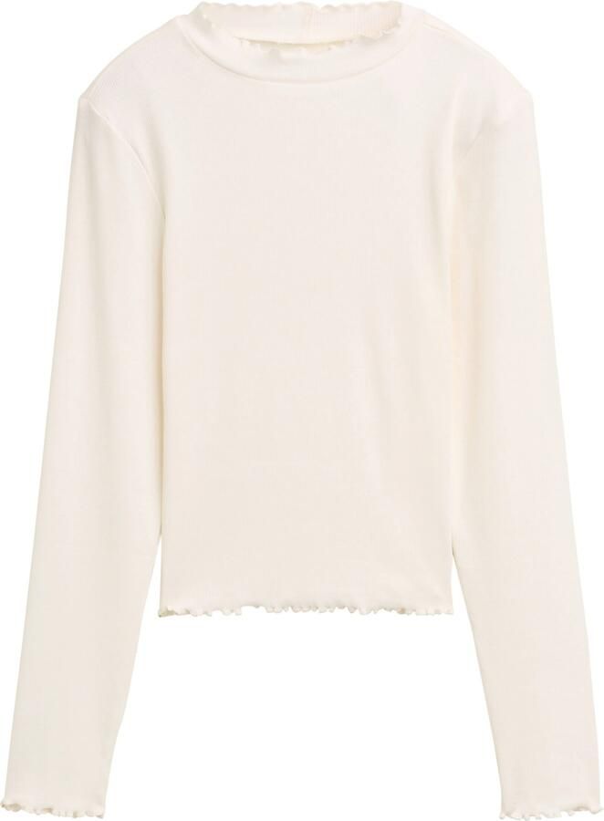 Tom Tailor Shirt met lange mouwen met ribstructuur