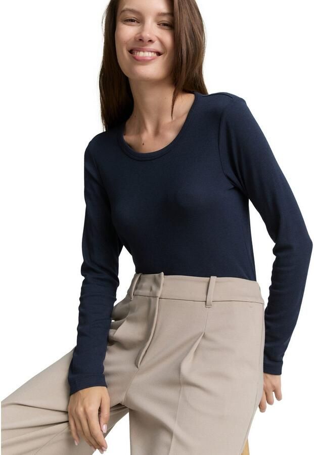 Tom Tailor Shirt met lange mouwen met ronde hals en stretch - Foto 3