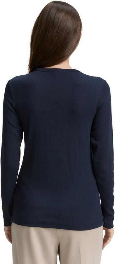 Tom Tailor Shirt met lange mouwen met ronde hals en stretch - Foto 5