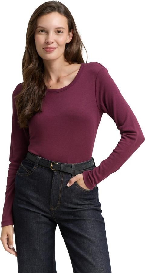 Tom Tailor Shirt met lange mouwen met ronde hals en stretch - Foto 6