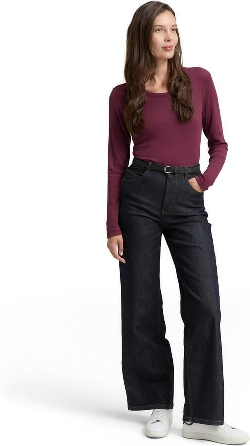 Tom Tailor Shirt met lange mouwen met ronde hals en stretch - Foto 4