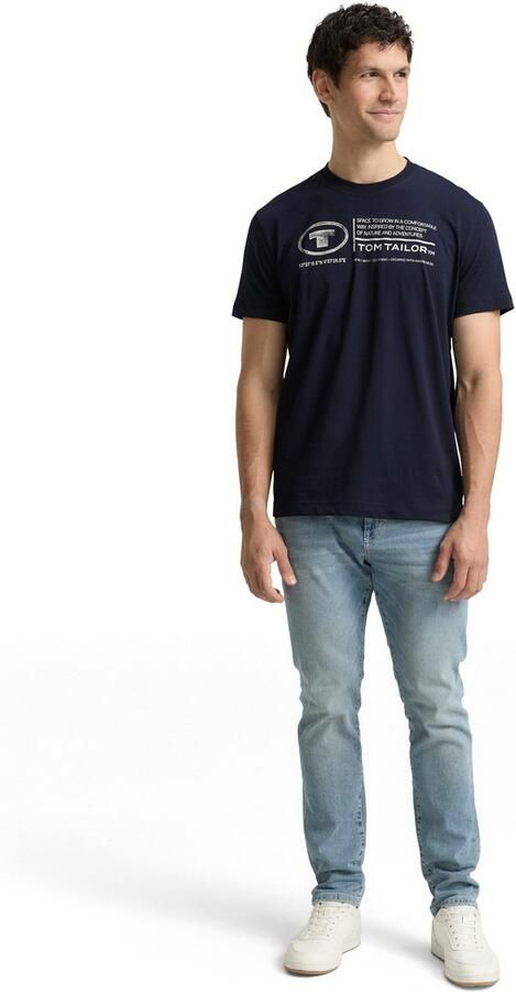 Tom Tailor T-shirt met statementprint model 'printed crewneck' - Foto 3