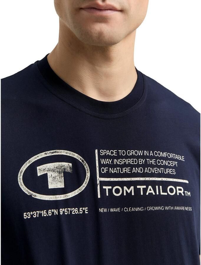 Tom Tailor T-shirt met statementprint model 'printed crewneck' - Foto 2