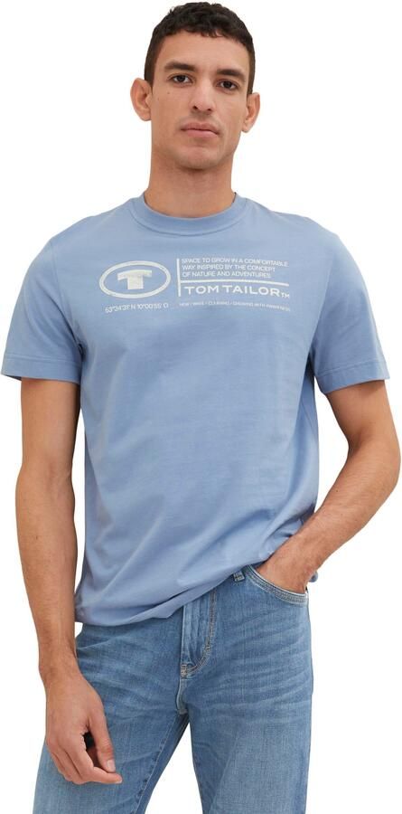 Tom Tailor T-shirt met statementprint model 'printed crewneck' - Foto 11