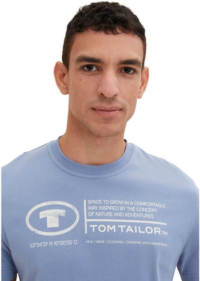 Tom Tailor T-shirt met statementprint model 'printed crewneck' - Foto 2