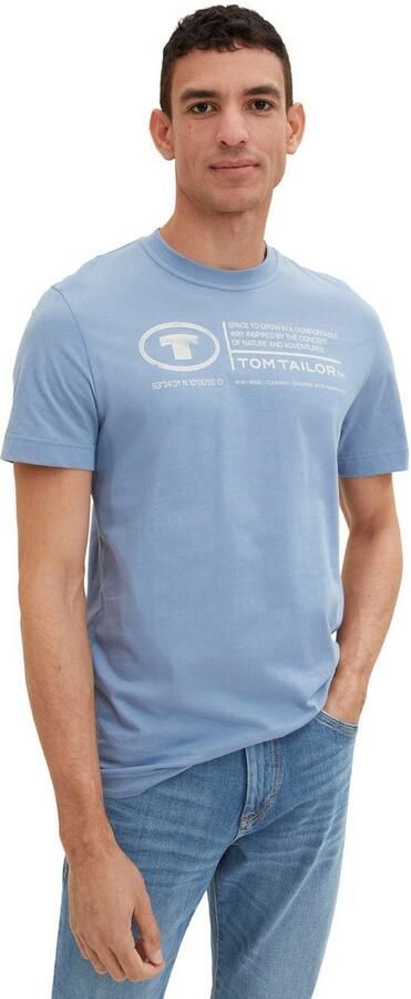 Tom Tailor T-shirt met statementprint model 'printed crewneck' - Foto 8