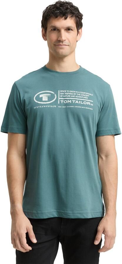 Tom Tailor T-shirt met statementprint model 'printed crewneck' - Foto 6