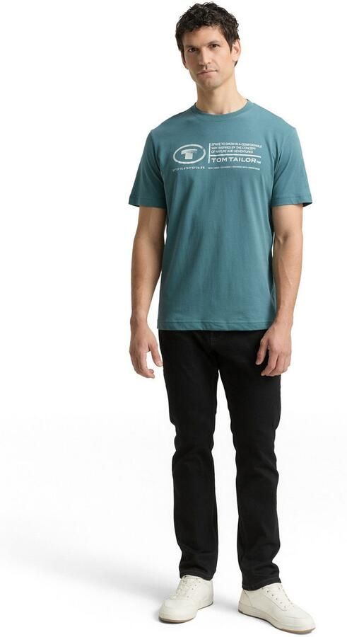 Tom Tailor T-shirt met statementprint model 'printed crewneck' - Foto 4