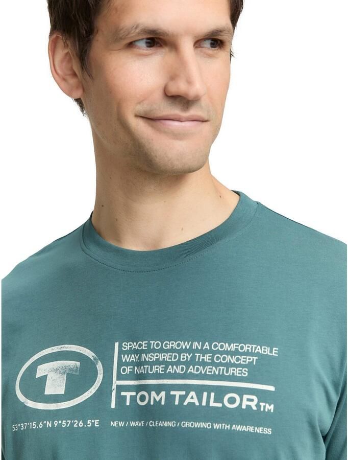 Tom Tailor T-shirt met statementprint model 'printed crewneck' - Foto 2