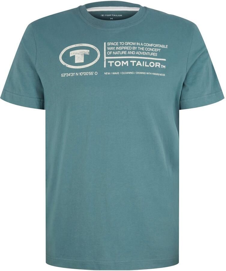 Tom Tailor T-shirt met statementprint model 'printed crewneck'