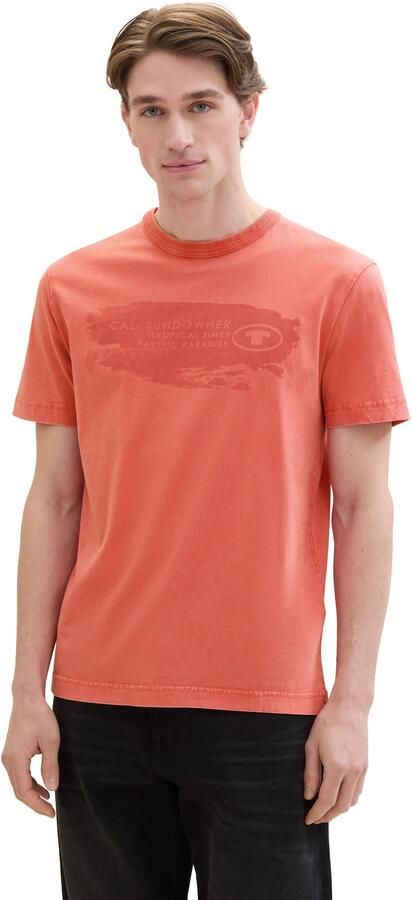 Tom Tailor Shirt met print in voorgewassen look - Foto 5