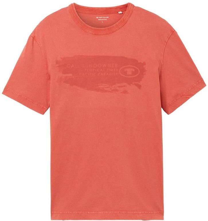 Tom Tailor Shirt met print in voorgewassen look - Foto 2