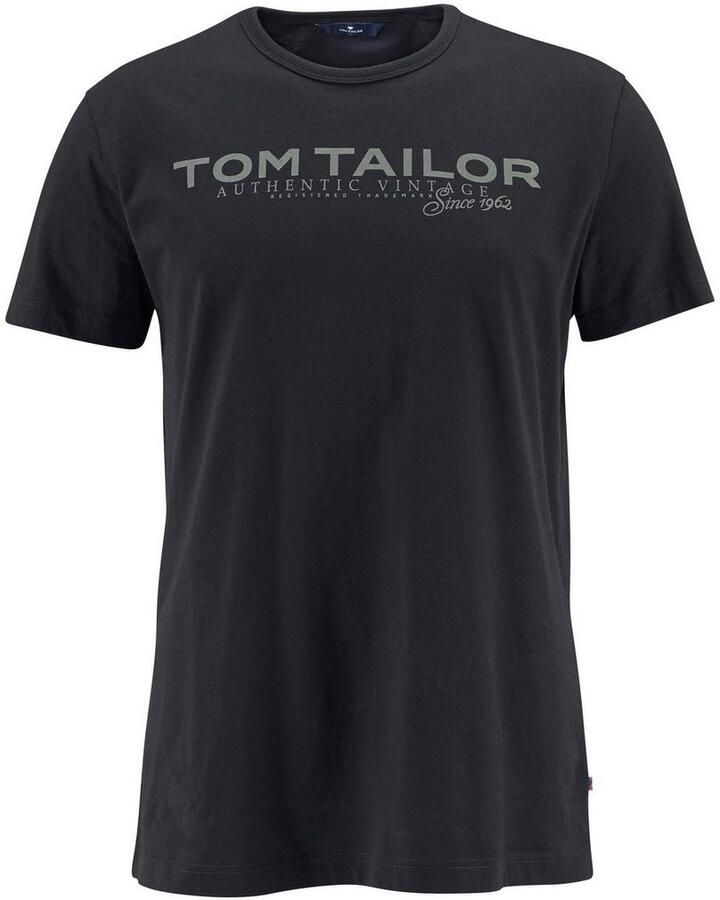 Tom Tailor Shirt met ronde hals met logoprint