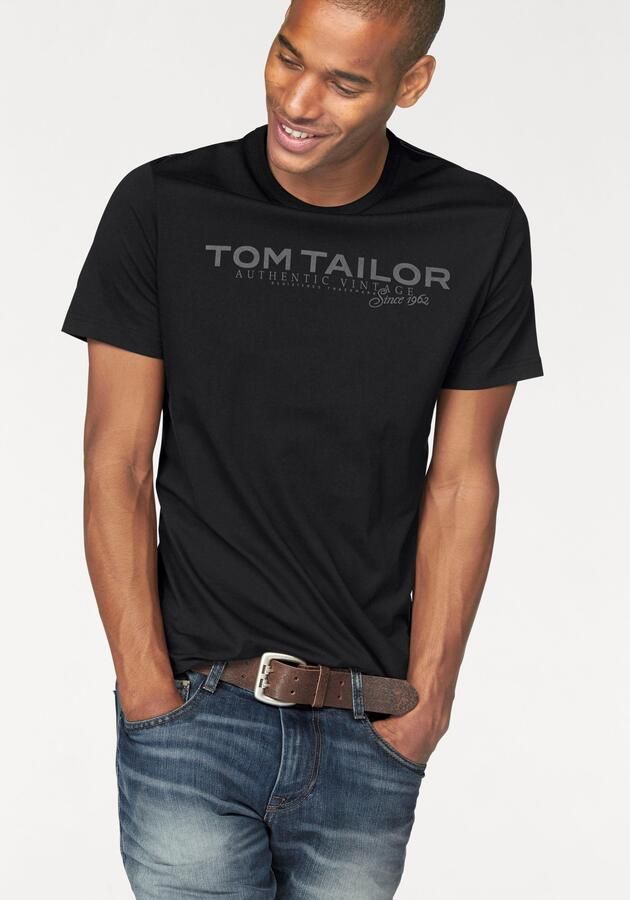 Tom Tailor Shirt met ronde hals met logoprint - Foto 7