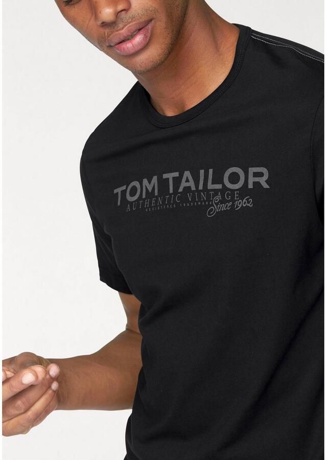 Tom Tailor Shirt met ronde hals met logoprint - Foto 2