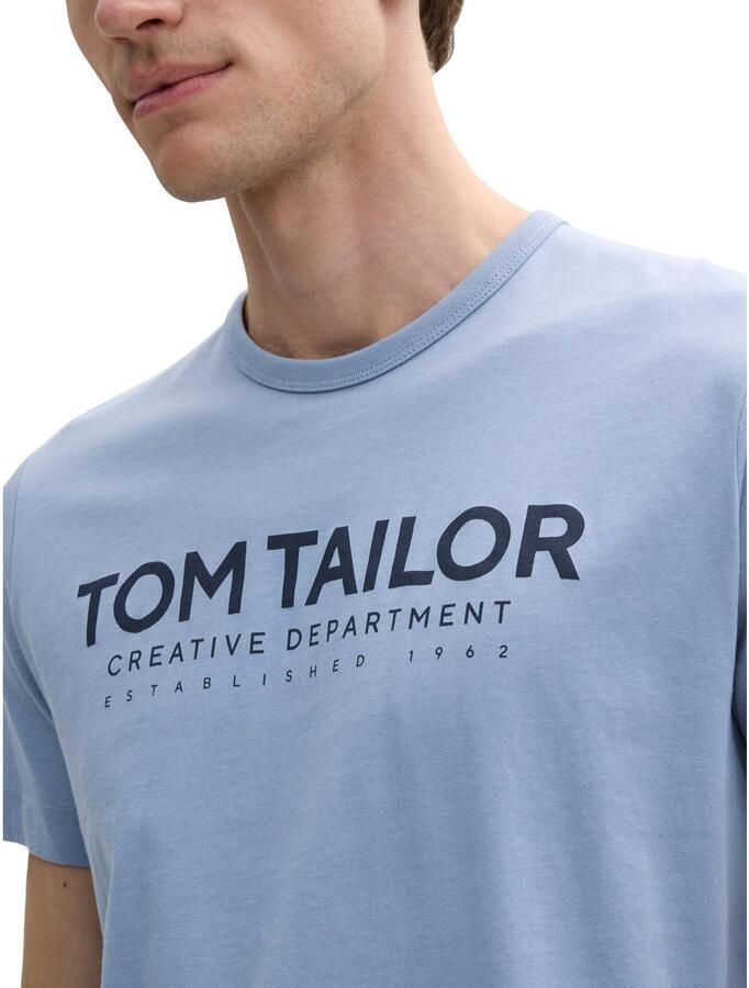 Tom Tailor Shirt met ronde hals met logoprint