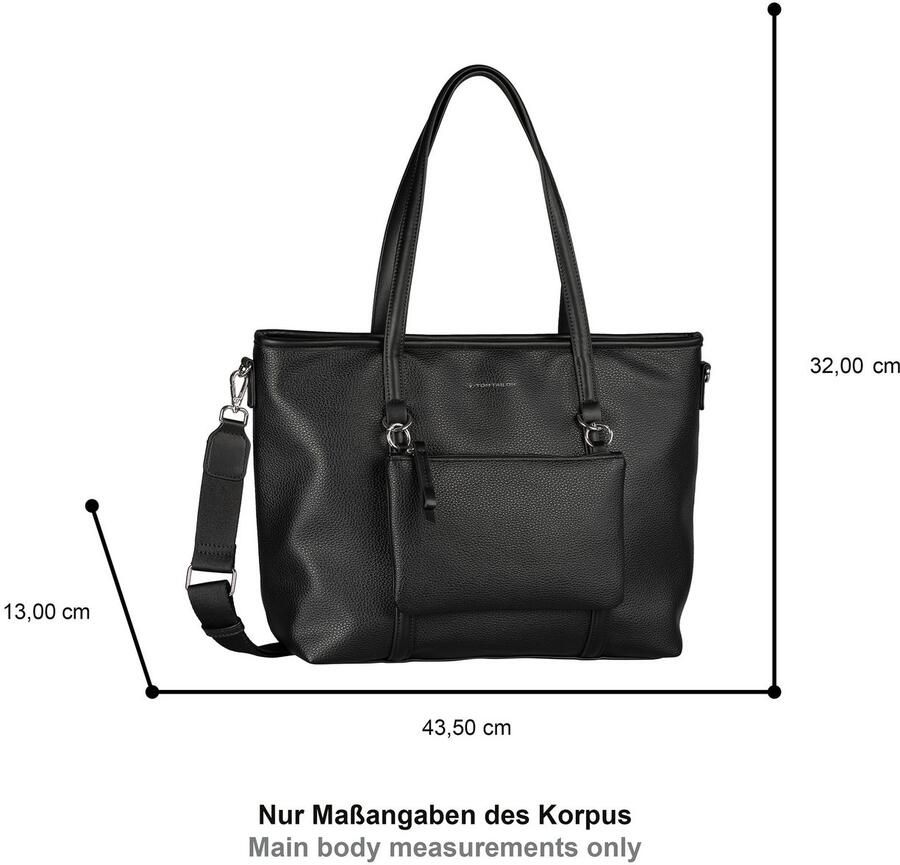 Tom Tailor Shopper Jamila een ruimtebesparend wonder met 2-in-1 functie van fijn generfd imitatieleer