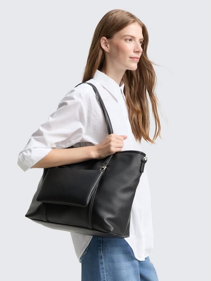 Tom Tailor Shopper Jamila een ruimtebesparend wonder met 2-in-1 functie van fijn generfd imitatieleer - Foto 4