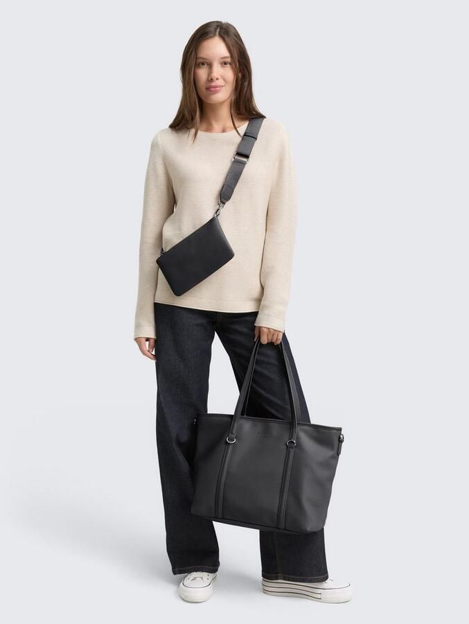 Tom Tailor Shopper Jamila een ruimtebesparend wonder met 2-in-1 functie van fijn generfd imitatieleer - Foto 5