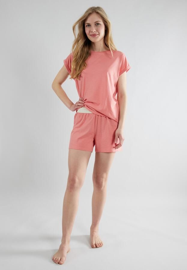 Tom Tailor Shortama Kenmare met print korte mouwen ronde hals korte broek katoenmix (2-delig) - Foto 6