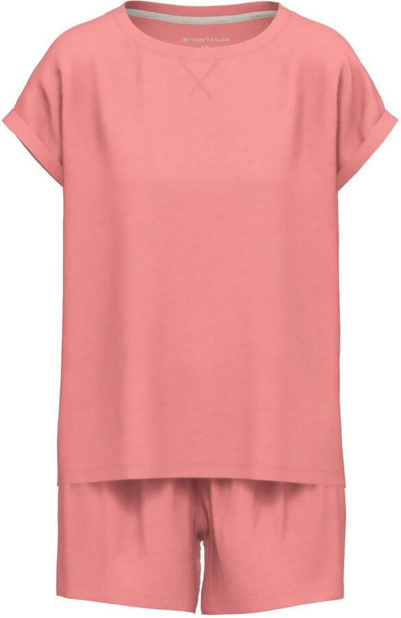 Tom Tailor Shortama Kenmare met print korte mouwen ronde hals korte broek katoenmix (2-delig) - Foto 4