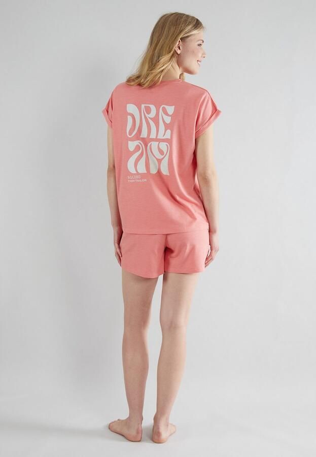 Tom Tailor Shortama Kenmare met print korte mouwen ronde hals korte broek katoenmix (2-delig) - Foto 2
