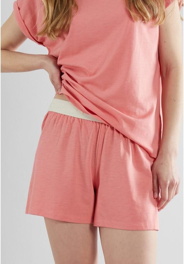 Tom Tailor Shortama Kenmare met print korte mouwen ronde hals korte broek katoenmix (2-delig)