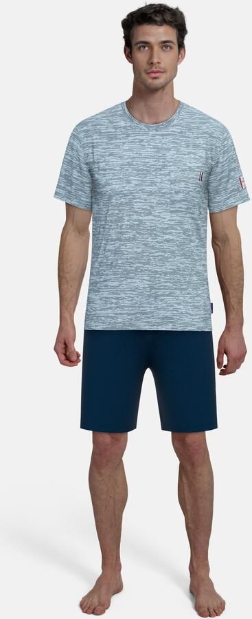 Tom Tailor Shortama Kilkenny Met patroon korte mouwen ronde hals korte broek katoenmix (2-delig) - Foto 5