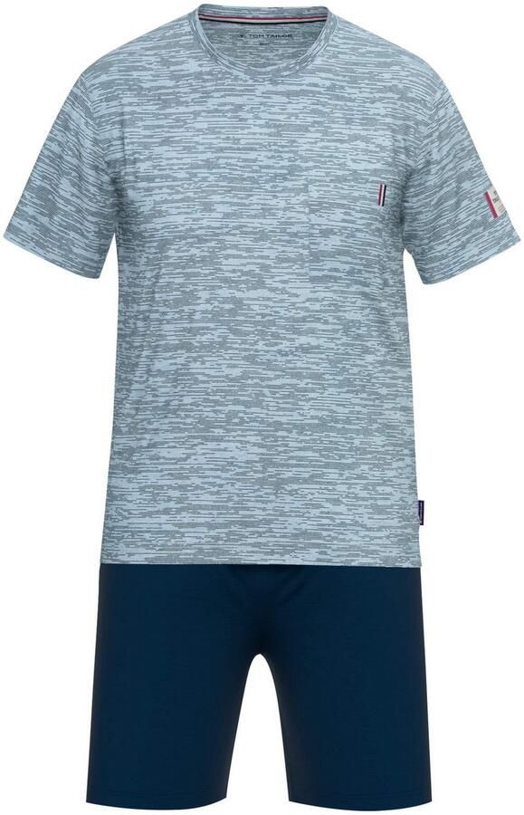 Tom Tailor Shortama Kilkenny Met patroon korte mouwen ronde hals korte broek katoenmix (2-delig) - Foto 3