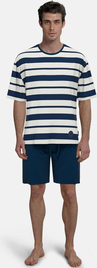 Tom Tailor Shortama Kilkenny Streepdesign korte mouw ronde hals korte broek zacht (2-delig) - Foto 4